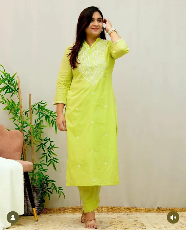 Yellow_Embroidered_Straight_Kurti_Pant_Set_Cotton_Salwar_Kameez_for_Women