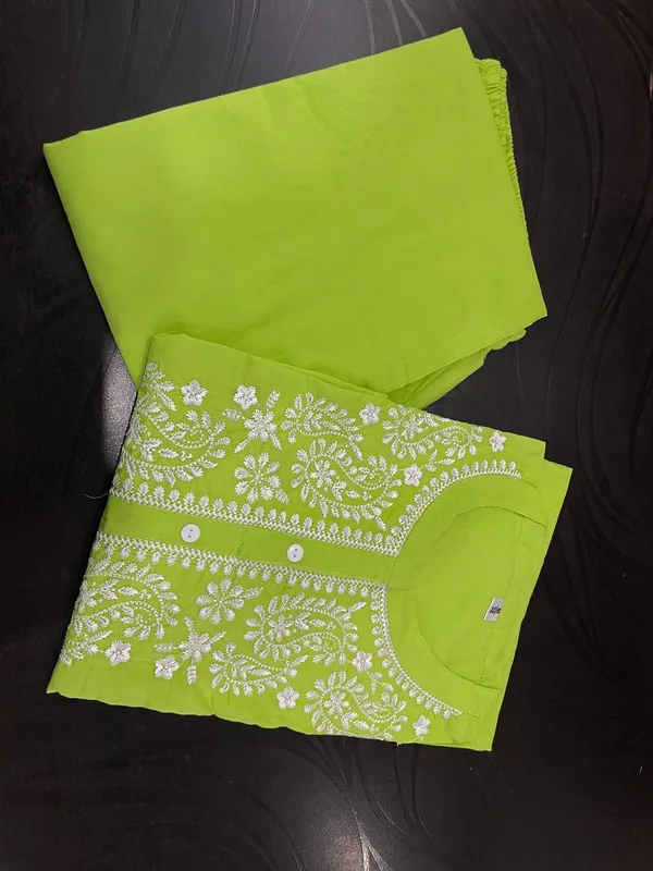Yellow_Embroidered_Straight_Kurti_Pant_Set_Cotton_Salwar_Kameez_for_Women
