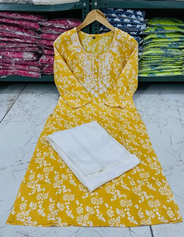 Yellow_Special_Embroidery_Kurta_Set_with_Pant_for_Women