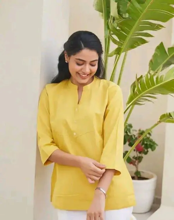 Yellow_color_Short_Kurta
