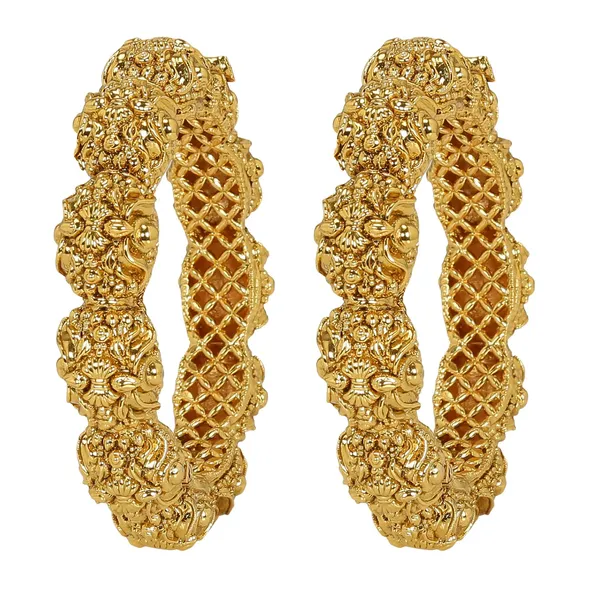 Gold_Plated_Traditional_Jewellery_Inspired_Antique_Finish_Screw_Closure_Fancy_Kada/Gold_Bangles_For_Women/Festive_Bangles_Set_Of_2_For_Women