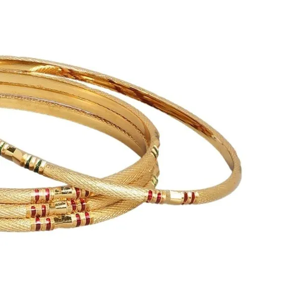 Gold_Set_Of_4_Handcrafted_Matte_Gold-Plated_Bangles,_Size_2.6_-_A_Perfect_Fusion_Of_Traditional_Elegance_And_Contemporary_Style_For_Women_And_Girls