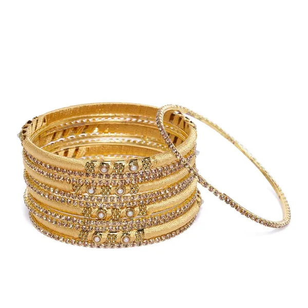 Gold_Traditional_Jewellery_Gold_Silk_Thread_Bangles_Set_Of_12_For_Women_And_Girls