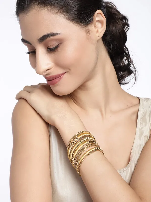 Gold_Traditional_Jewellery_Gold_Silk_Thread_Bangles_Set_Of_12_For_Women_And_Girls