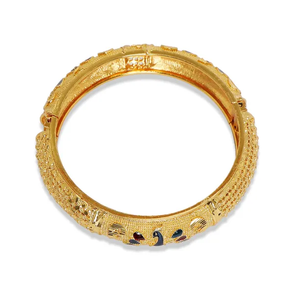 Gold_Traditional_And_Ethnic_Style_Gold_Plated_Multicolour_Meenakari_Embedded_Peacock_Design_Statement_Kada/Bangles_Pack_Of_2_For_Women_And_Girls