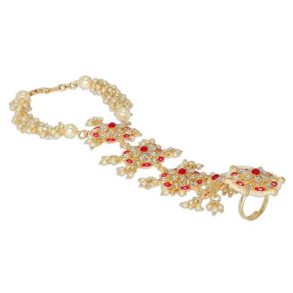 Pink_&_Gold_Gold_Plated_Kundan,_Enamel_&_Pearl_Studded_Bracelet_With_Adjustable_Finger_Ring_For_Women