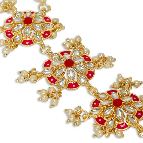 Pink_&_Gold_Gold_Plated_Kundan,_Enamel_&_Pearl_Studded_Bracelet_With_Adjustable_Finger_Ring_For_Women