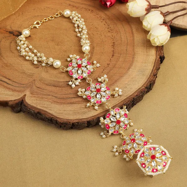 Pink_&_Gold_Gold_Plated_Kundan,_Enamel_&_Pearl_Studded_Bracelet_With_Adjustable_Finger_Ring_For_Women