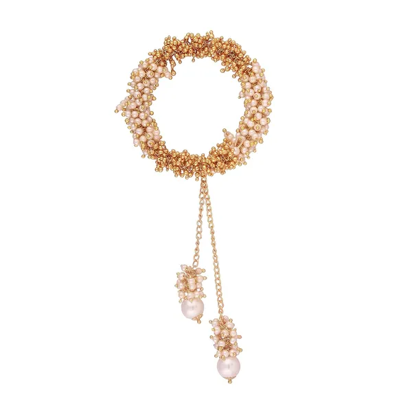 Gold_Plated_Traditional_Tiny_Pearls_And_Golden_Beads_Embellished_Ethnic_Bracelet/Kada/Bangle_With_Pearl_Drops_For_Women_And_Girls_Pack_Of_1