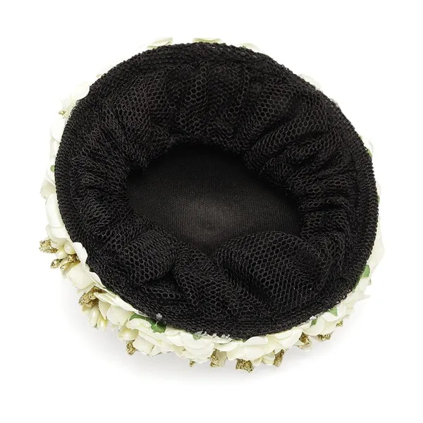 White_Handcrafted_Hair_Bun_Hair_Rose_Clip/Hair_Bun_Decoration_Gajra/Extension_For_Women/Girls_|_Gifting_For_Karwachauth_|