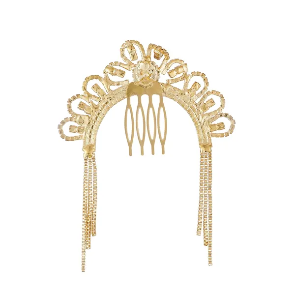 Gold_Studded_Hair_Jewelery_Single_Choti_Jadai_Billai,_Jooda_Pin,_Indian_Hair_Pin,_Hair_Decoration,Hair_Brooch_With_Hook_Wedding_Bridal_Jewellery_For_Women._And_Girls_Pack_Of_1