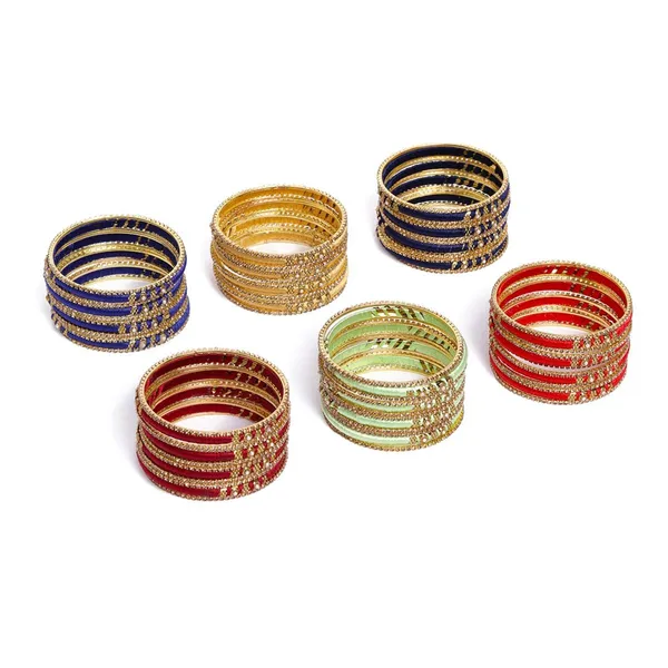 Multicolor_Traditional_Silk_Thread_Multicolour_Bangles_With_Sparkling_Rhinestones_Embellished_Metallic_Bangles_Pack_Of_6_Sets_Colour_For_Women_And_Girls