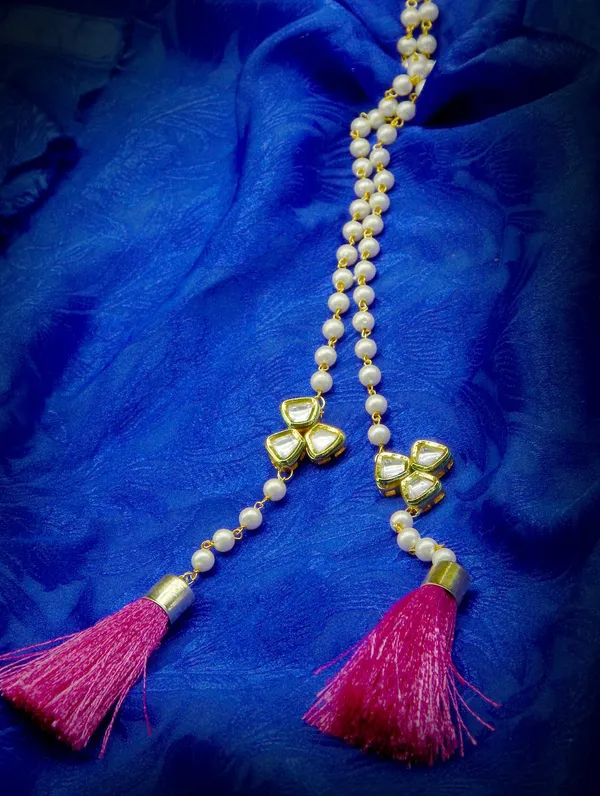 Pink_Contemporary_Style_Statement_Freshwater_Pearls_Embedded_Knotted_Links_Design_Chain_Necklace_With_Lobster_Claw_Clsoure_For_Women_And_Girls_Pack_Of_1