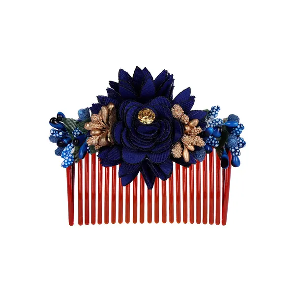 Multicolor_Multicolor_Pack_Of_3_Acrylic_Comb_Indo_Western_Fancy_Hair_Clip/Side_Pin/Comb_Pin/Jooda_Pin_Hair_Accessories_With_Cloth_Flower_For_Women_And_Girls_Pack_Of_3_|_Gifting_For_Karwachauth_|