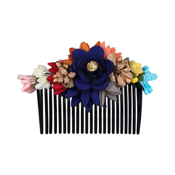 Multicolor_Multicolor_Pack_Of_3_Acrylic_Comb_Indo_Western_Fancy_Hair_Clip/Side_Pin/Comb_Pin/Jooda_Pin_Hair_Accessories_With_Cloth_Flower_For_Women_And_Girls_Pack_Of_3_|_Gifting_For_Karwachauth_|