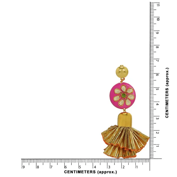 Gold_Plated_Kundan_And_Gota_Frill_Style_Tassle_For_Women_And_Girls