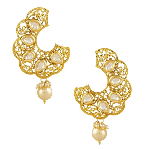 Gold_Plated_Hoop_Style_Dangle_Drop_With_Kundan_And_Pearls_Earrings_For_Women