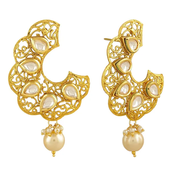 Gold_Plated_Hoop_Style_Dangle_Drop_With_Kundan_And_Pearls_Earrings_For_Women