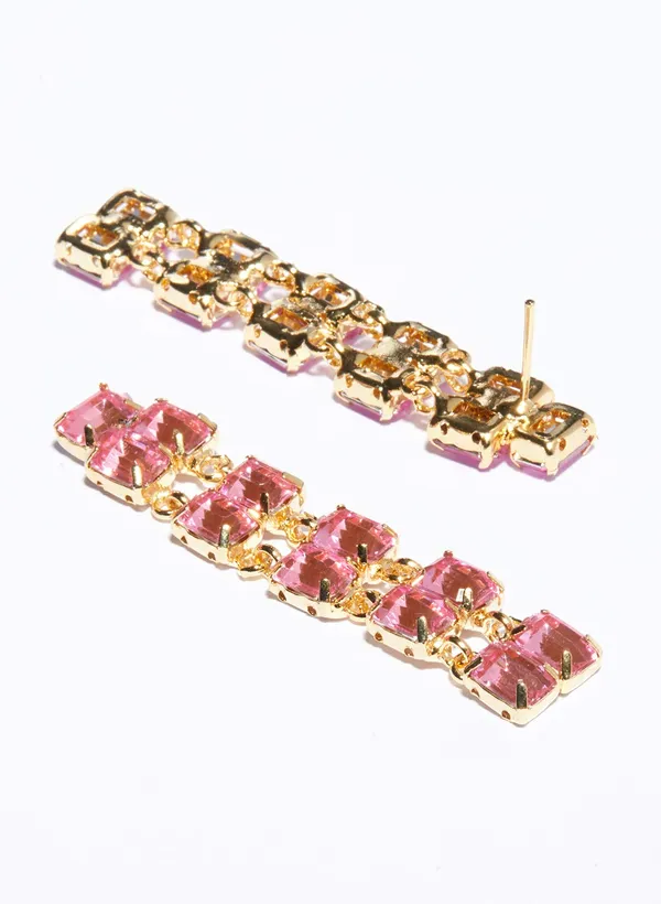 Pink_Stylish_Crystal_Dangle_Earrings_For_Women_And_Girls
