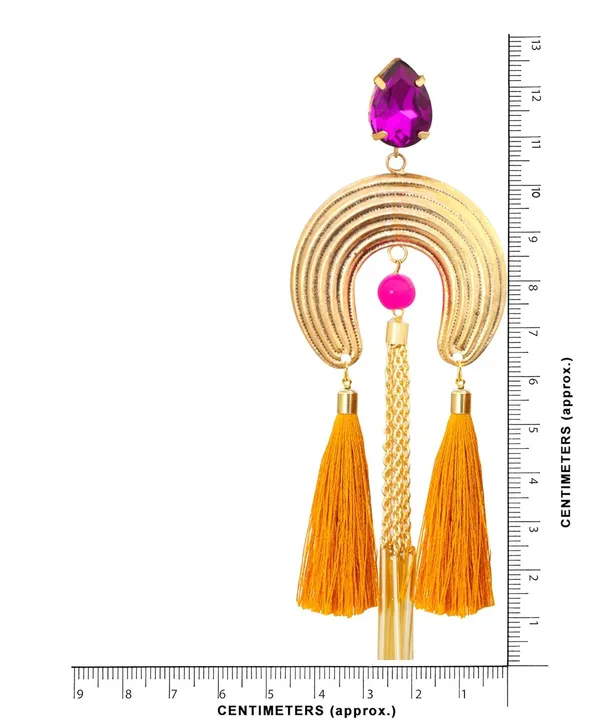Gokd_Horseshoe_Shaped_Tassel_Earrings_For_Women