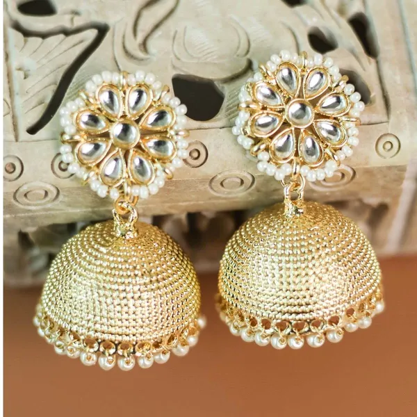 Gold_Plated_Traditional_And_Ethnic_Wear_Kundan_And_Pearls_Embellished_Statement_Jhumki_Earrings_With_Push_Back_Closure_For_Women_And_Girls_Pack_Of_1_Pair_|_Gifting_For_Karwachauth_|