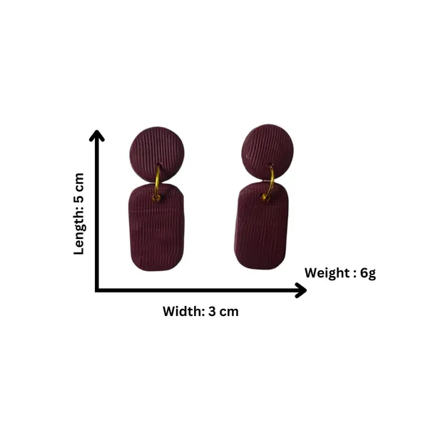 Maroon_Aesthetic_Coffee/Maroon_Coloured_Statement_Dangle_Earrings/Handmade_Polymer_Clay_Earrings/Summer_Jewellery_For_Women_And_Girls