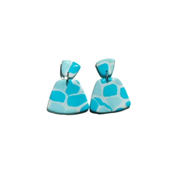 Blue_Stunning_Fresh_Blue_And_White_Textured_Statement_Dangle_Earrings/Geometrical_Handmade_Polymer_Clay_Earrings_For_Women