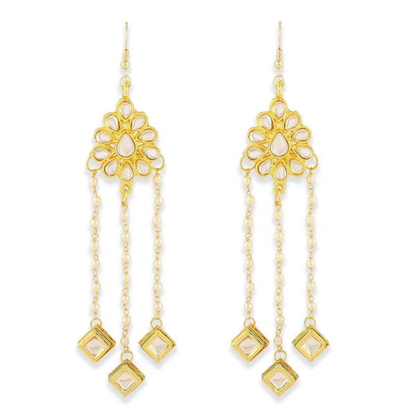 Women_White_Royal_Three_Line_Flower_Motif_Vilandi_Kundan_Drop_Earrings