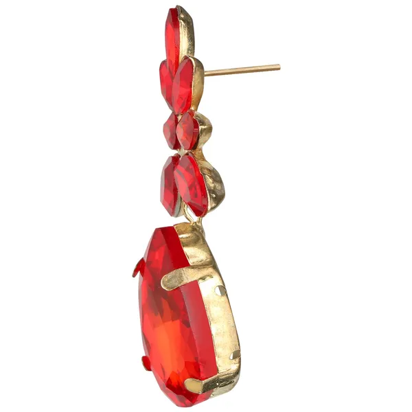 Gold_Plated_Shiny_Red_Rhinestone_Dangle_Earrings_For_Women