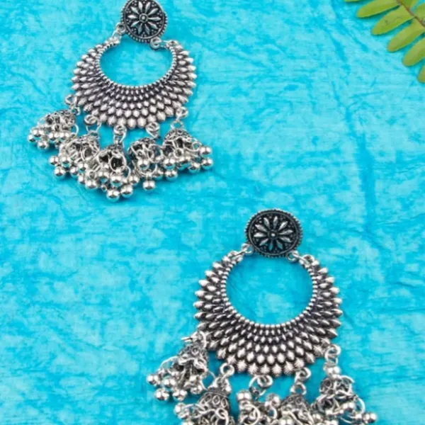 Silver_Silver_Plated_Antique_Jewellery_Inspired_Chandbali_Style_Oxidized_Dangle_Earrings_With_Small_Jhumki_Drops_For_Women_And_Girls_Pack_Of_1_Pair