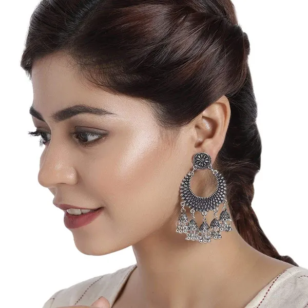 Silver_Silver_Plated_Antique_Jewellery_Inspired_Chandbali_Style_Oxidized_Dangle_Earrings_With_Small_Jhumki_Drops_For_Women_And_Girls_Pack_Of_1_Pair