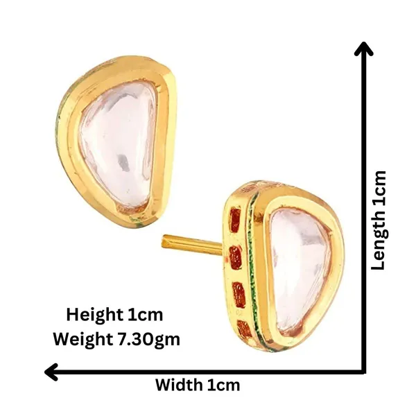 Gold_Plated_Traditional_Style_Delicate_Vilandi_Kundan_Studded_Casual_Wear_Stud_Earrings_With_Push_Back_Closure_For_Women_And_Girls_Pack_Of_1_Pair