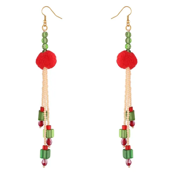 Multicolor_Christmas_Red_Pom_Pom,_Chain_Tassle_Earrings_For_Women,Girls