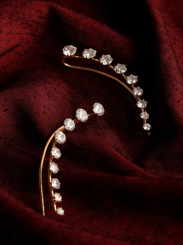 Gold_Plated_Contemporary_American_Diamond_Embellished_Delicate_Light_Weighted_Ear_Cuffs_With_Clip_On_Closure_For_Women_And_Girls_(Pack_Of_1)