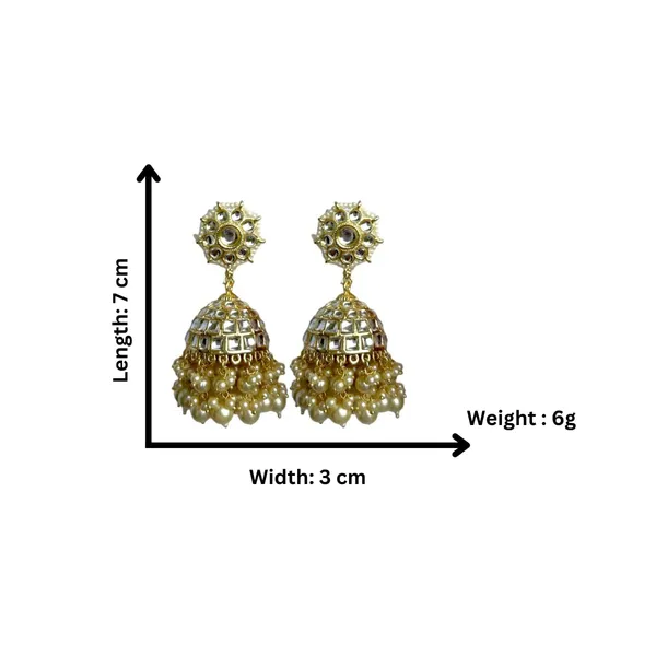 Gold_Traditional_Gold_Plated_Stunning_Kundan_And_Pearls_Embedded_Statement_Jhumki_Earrings/Ethnic_Earrings_For_Women_And_Girls