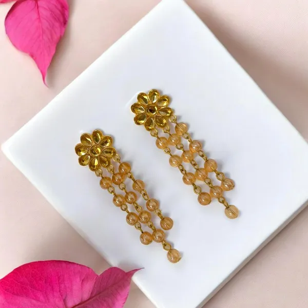 Gold_Traditional_Gold_Plated_Semi_Precious_Stones_Studded_Statement_Floral_Dangle_Earrings_With_Pearl_Drops_For_Women_And_Girls