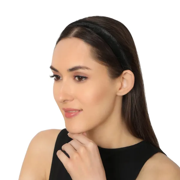 Black_Velvet_Fabric_Black_Color_Stretchable_Gym_Wear_&_Casual_Wear_Hair_Bands_For_Girls/Headbands_For_Women/Hair_Accessories_For_Women_And_Girls_Pack_Of_2