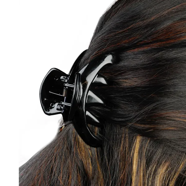 Black_Acrylic_Material_Daily_And_Casual_Wear_Geometric_Shape_Design_Shiny_Black_Colour_Small_Size_Hair_Butterfly_Clips/Hair_Claw_Clips_Pack_Of_3_For_Women