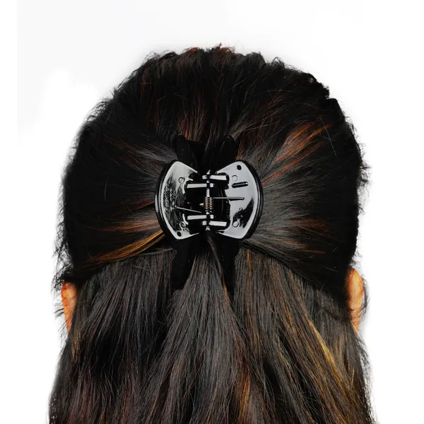 Black_Acrylic_Material_Daily_And_Casual_Wear_Geometric_Shape_Design_Shiny_Black_Colour_Small_Size_Hair_Butterfly_Clips/Hair_Claw_Clips_Pack_Of_3_For_Women