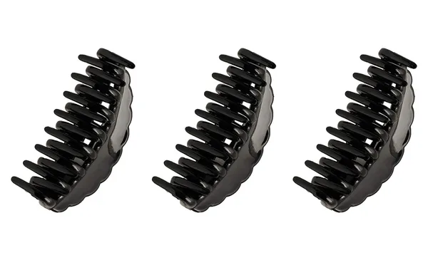 Black_Acrylic_Material_Daily_And_Casual_Wear_Geometric_Shape_Design_Shiny_Black_Colour_Small_Size_Hair_Butterfly_Clips/Hair_Claw_Clips/Clutchers_Pack_Of_3_For_Women