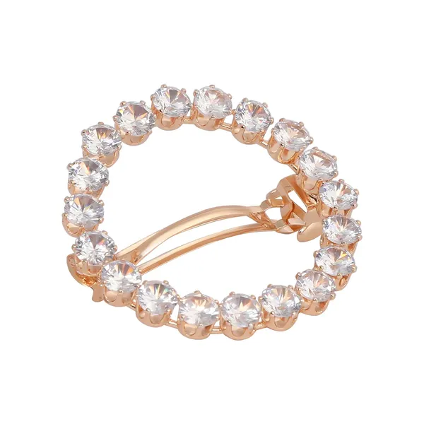 Gold_Ethnic_Rose_Gold_-_Toned_American_Diamond_Stone_Studded_Handcrafted_Delicate_French_Barrette/Hair_Pin/Hair_Clip_For_Women_And_Girls_Pack_Of_1