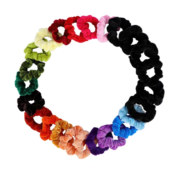 Multicolour_Velvet_Fabric_Elastic_And_Stretchable_Soft_And_Comfortable_Hair_Rubber_Bands/Scrunchies/Hair_Ties_For_Women_And_Girls_Pack_Of_12_Colours