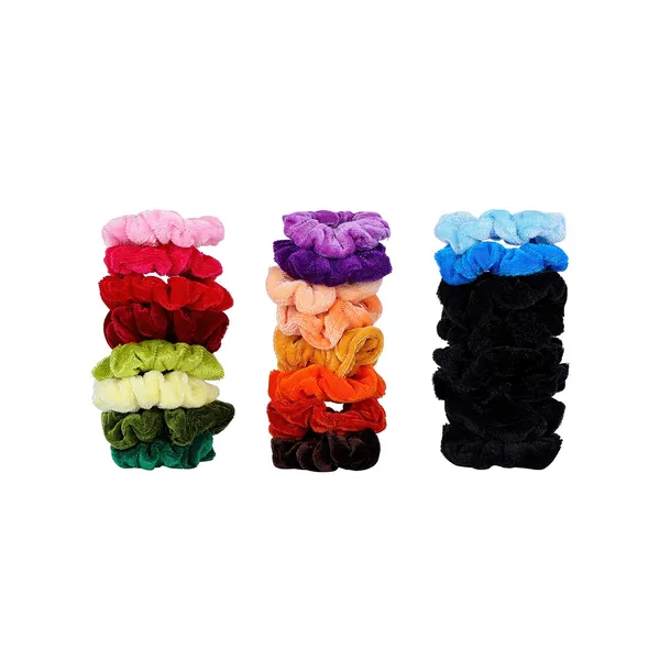 Multicolour_Velvet_Fabric_Elastic_And_Stretchable_Soft_And_Comfortable_Hair_Rubber_Bands/Scrunchies/Hair_Ties_For_Women_And_Girls_Pack_Of_12_Colours