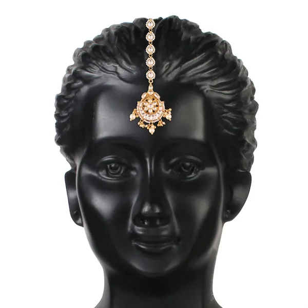 Gold_&_White_Desinger_Traditional_Jadau_Kundan_And_Pearl_Statement_Maang