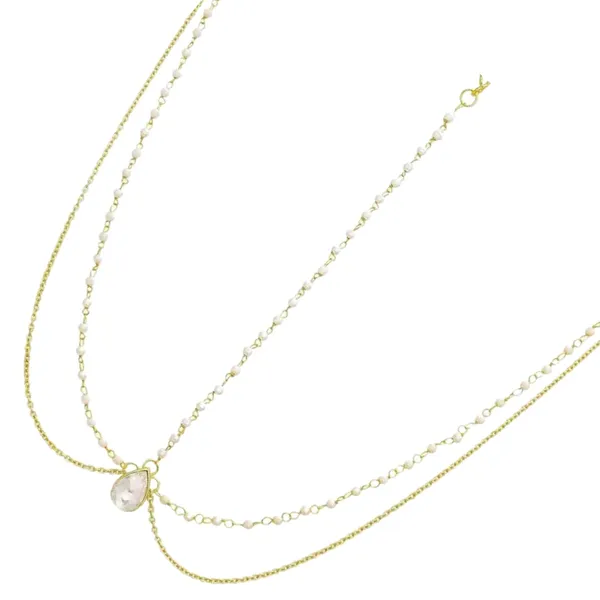 Gold_Plated_Indo_Western_Style_Inspired_Multilayer_Fresh_Water_Pearl_Chain_Embedded_Delicate_Mathapatti/Damini_For_Women_And_Girls