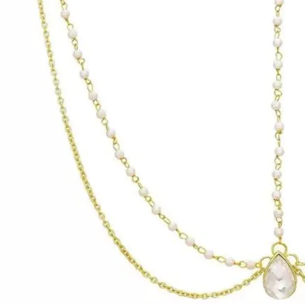 Gold_Plated_Indo_Western_Style_Inspired_Multilayer_Fresh_Water_Pearl_Chain_Embedded_Delicate_Mathapatti/Damini_For_Women_And_Girls