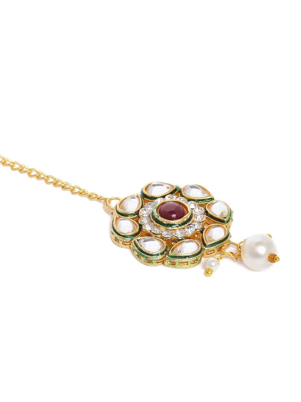 Gold_Plated_Traditional_Vilandi_Kundan_And_Ruby_Stone_Embellished_Floral_Design_Statement_Maang_Tika/Maang_Tikka_For_Women_And_Girls_|_Wedding_Jewellery_For_Girls_Pack_Of_1