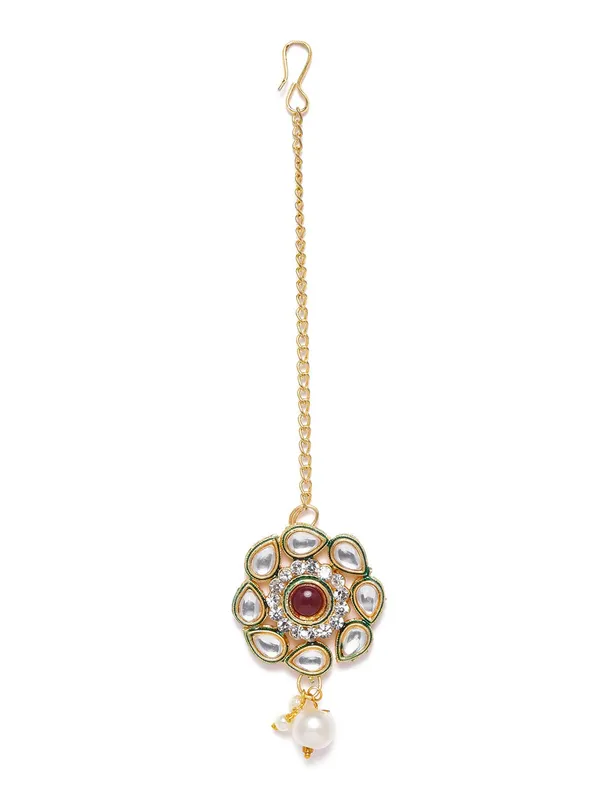 Gold_Plated_Traditional_Vilandi_Kundan_And_Ruby_Stone_Embellished_Floral_Design_Statement_Maang_Tika/Maang_Tikka_For_Women_And_Girls_|_Wedding_Jewellery_For_Girls_Pack_Of_1