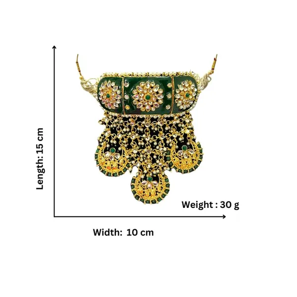 Green_Gold_Plated_Traditional_Green_Meenakari_Rajwadi/Rajasthani_Style_Statement_Bridal_Choker_Set_With_Jhumki_Earrings_And_Maang_Tikka_For_Women_And_Girls