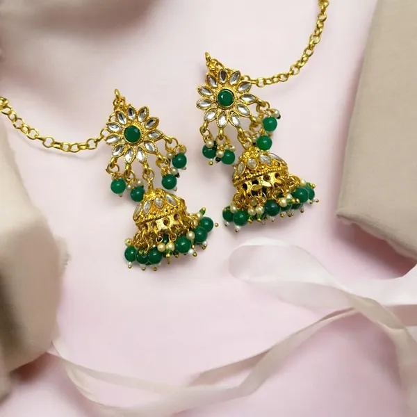 Green_Gold_Plated_Traditional_Green_Meenakari_Rajwadi/Rajasthani_Style_Statement_Bridal_Choker_Set_With_Jhumki_Earrings_And_Maang_Tikka_For_Women_And_Girls